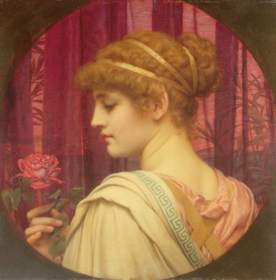 Girl with Red Rose by John William Godward
